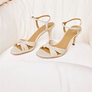 Reformation Pia Cream Strappy Heels sz 8.5 NWOB